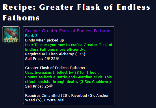 recipe greater flask of endless fathoms