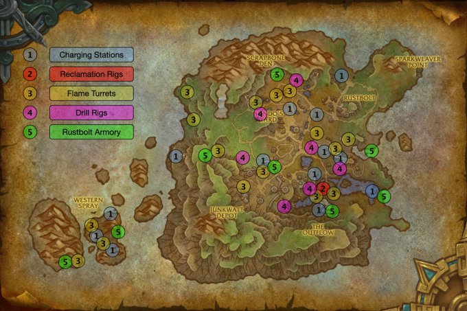 World of Warcraft Mechagon Zone Map